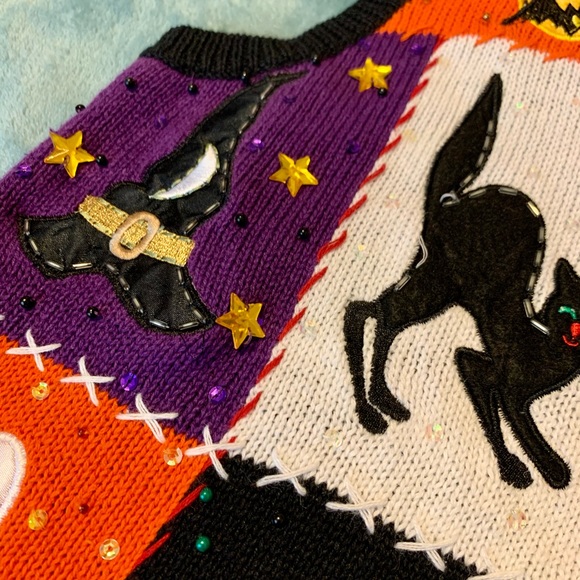 SOLD M details vintage halloween knitted vest - Picture 11 of 14